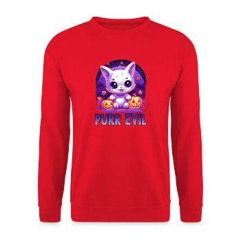 Anime Kawaii Chibi Neko Halloween Cats Otaku - Sweat-shirt Unisexe - rouge - Devant - Alina (178cm) & Michal (187cm)