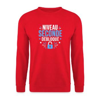 Niveau Seconde Débloqué - Sweat-shirt Unisexe - rouge - Devant - Alina (178cm) & Michal (187cm)