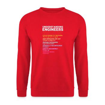 Electrical Engineer Electrician Electrical Engineering - Unisex Sweatshirt - red - Front - Alina (178cm) & Michal (187cm)