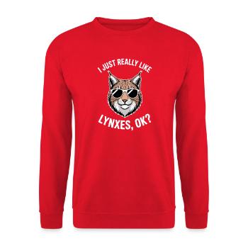 Lynx Dictions Lynx Fille Drôle de Lynx Cadeau de Lynx - Sweat-shirt Unisexe - rouge - Devant - Alina (178cm) & Michal (187cm)