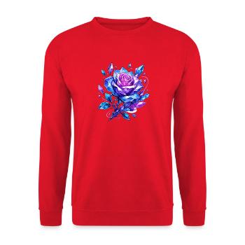 Bleu Rose Couronne - Sweat-shirt Unisexe - rouge - Devant - Alina (178cm) & Michal (187cm)