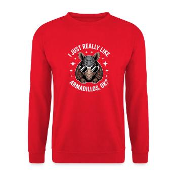 Armadillo Dictons Drôles Cadeau d’Armadillo - Sweat-shirt Unisexe - rouge - Devant - Alina (178cm) & Michal (187cm)