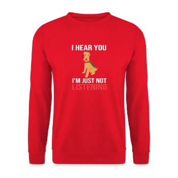 Airedale Terrier - Unisex Pullover - Rot - Vorne - Alina (178cm) & Michal (187cm)