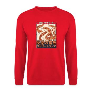 Aal Shibuya Harajuku - Unisex Pullover - Rot - Vorne - Alina (178cm) & Michal (187cm)