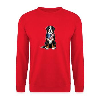 US-Flagge Berner Sennenhund Patriotic Berner - Unisex Pullover - Rot - Vorne - Alina (178cm) & Michal (187cm)