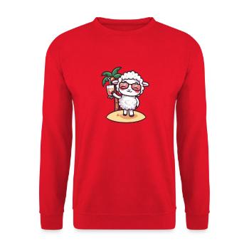 Palmier d’été mouton - Sweat-shirt Unisexe - rouge - Devant - Alina (178cm) & Michal (187cm)