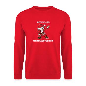 Dabbing Weihnachtsmann Offizielles Weihnachtsshirt - Unisex Pullover - Rot - Vorne - Alina (178cm) & Michal (187cm)