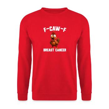 F-Caw-F Brustkrebs-Hahn Krebsüberlebender - Unisex Pullover - Rot - Vorne - Alina (178cm) & Michal (187cm)