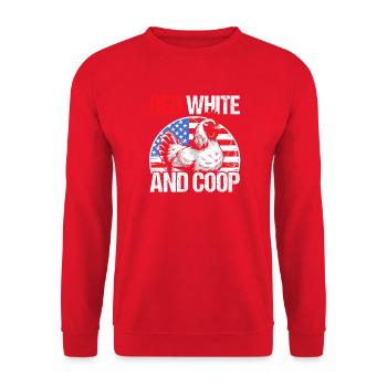 Éleveur Patriotique Troupeau de Coq Volaille USA Pride C - Sweat-shirt Unisexe - rouge - Devant - Alina (178cm) & Michal (187cm)