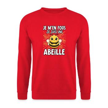 Je m'en fous je suis une abeille - süßer biene - Unisex Pullover - Rot - Vorne - Alina (178cm) & Michal (187cm)