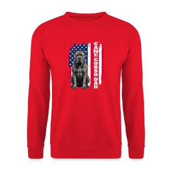 Cane Corso Dad Loyal Italian Mastiff - Unisex Sweatshirt - red - Front - Alina (178cm) & Michal (187cm)