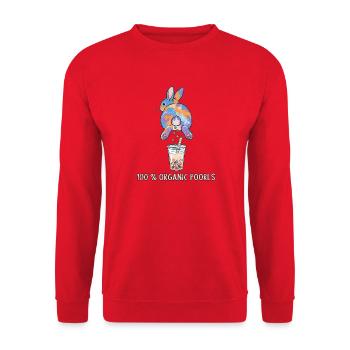 Bubble Tea Boba Drôle de Lapin mignon - Sweat-shirt Unisexe - rouge - Devant - Alina (178cm) & Michal (187cm)