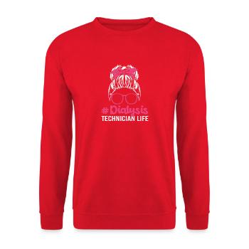 Technicien en dialyse - Sweat-shirt Unisexe - rouge - Devant - Alina (178cm) & Michal (187cm)