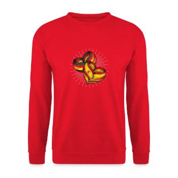 Germany and Spain Friendship - Unisex Sweatshirt - red - Front - Alina (178cm) & Michal (187cm)