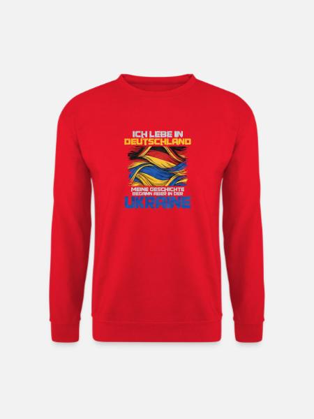 Deutschland liebt Ukraine Flagge - Unisex Pullover - Rot