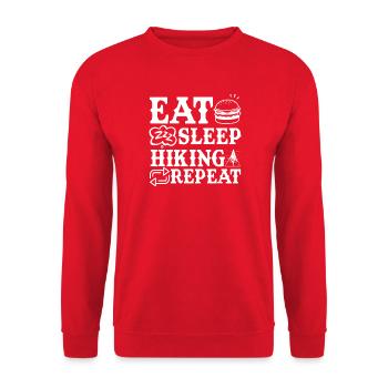 Hiking Mountain Trail Backpacking Outdoors Poaching - Unisex Sweatshirt - red - Front - Alina (178cm) & Michal (187cm)