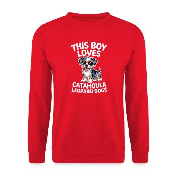 Louisiana Catahoula Leopard Dog Saying Gift - Unisex Sweatshirt - red - Front - Alina (178cm) & Michal (187cm)