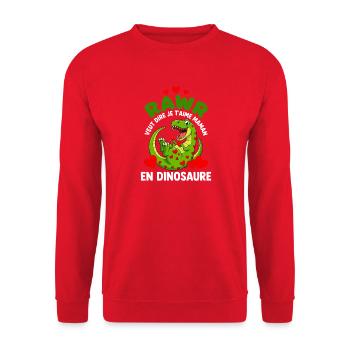 Rawr Je T'aime Maman Dinosaure Cadeau Mignon - Sweat-shirt Unisexe - rouge - Devant - Alina (178cm) & Michal (187cm)