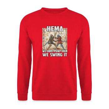 HEMA Fanatics Renaissance of longsword fencing - Unisex Sweatshirt - red - Front - Alina (178cm) & Michal (187cm)