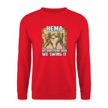 Ancient Blade Arts Langschwert Kampf HEMA Geschenk - Unisex Pullover - Rot - Vorne - Alina (178cm) & Michal (187cm)