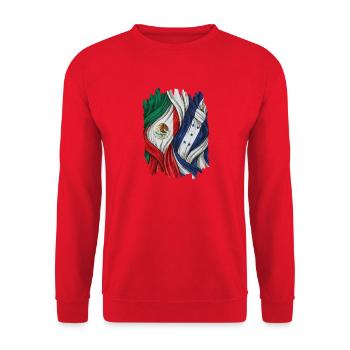 Proud of the flags of Mexico and Honduras - Unisex Sweatshirt - red - Front - Alina (178cm) & Michal (187cm)