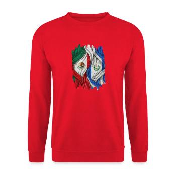 Proud of the flags of Mexico and El Salvador - Unisex Sweatshirt - red - Front - Alina (178cm) & Michal (187cm)