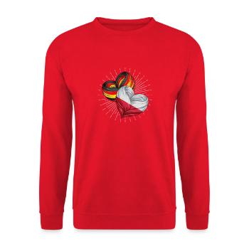 Amitié entre l’Allemagne et la Pologne - Sweat-shirt Unisexe - rouge - Devant - Alina (178cm) & Michal (187cm)