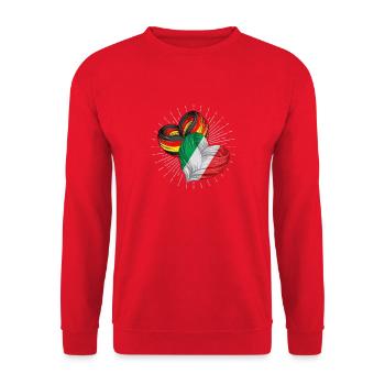 Friendship between the flags of Germany - Unisex Sweatshirt - red - Front - Alina (178cm) & Michal (187cm)