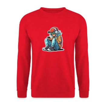 Gamer Graphics - Unisex Sweatshirt - red - Front - Alina (178cm) & Michal (187cm)