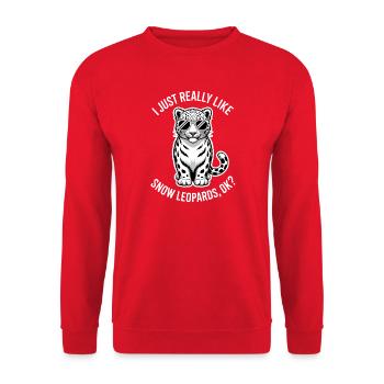 Dictions du léopard des neiges Cadeau mignon du léopard des neiges - Sweat-shirt Unisexe - rouge - Devant - Alina (178cm) & Michal (187cm)