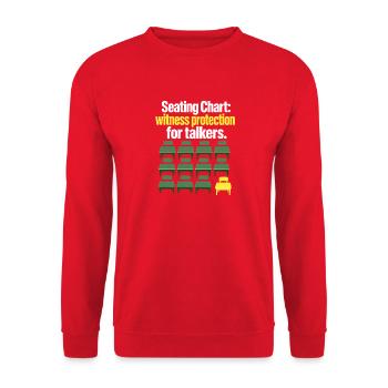 Blague drôle sur le plan de siège des professeurs et la protection des témoins - Sweat-shirt Unisexe - rouge - Devant - Alina (178cm) & Michal (187cm)