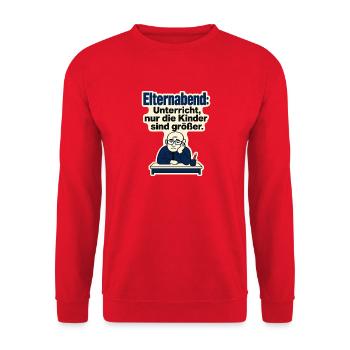 Lehrer Humor Elternabend Spruch, Kinder sind größe - Unisex Sweatshirt - red - Front - Alina (178cm) & Michal (187cm)
