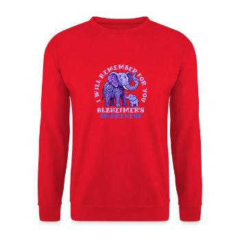 I remember for you – Alzheimer's education - Unisex Sweatshirt - red - Front - Alina (178cm) & Michal (187cm)