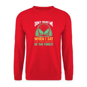 Hiking Mountain Trail Backpacking Outdoors Poaching - Unisex Sweatshirt - red - Front - Alina (178cm) & Michal (187cm)