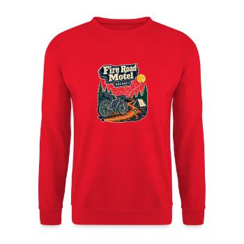 Premier vélo tout-terrain au Fire Road Motel d’une nuit - Sweat-shirt Unisexe - rouge - Devant - Alina (178cm) & Michal (187cm)