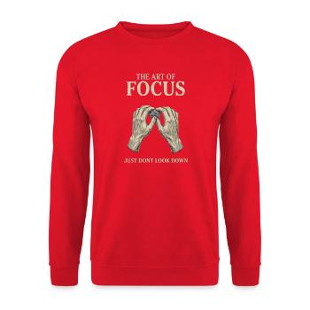 Boulderer Bouldering Art Of Focus - Unisex Sweatshirt - red - Front - Alina (178cm) & Michal (187cm)