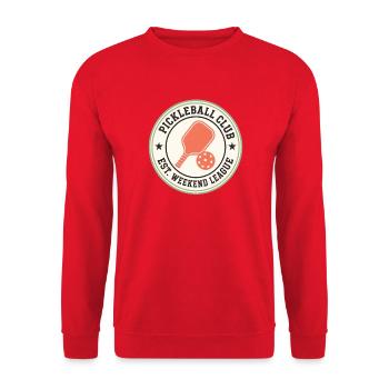 Weekend League Pickleball Badge - Unisex Sweatshirt - red - Front - Alina (178cm) & Michal (187cm)