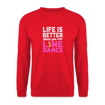 Danse en ligne - Sweat-shirt Unisexe - rouge - Devant - Alina (178cm) & Michal (187cm)