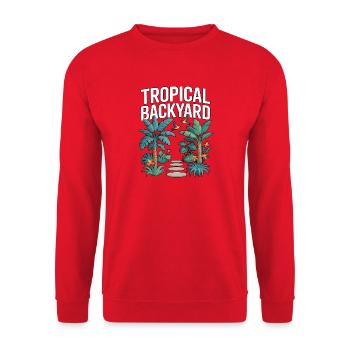 Tropical Backyard Tropical Garden - Unisex Sweatshirt - red - Front - Alina (178cm) & Michal (187cm)