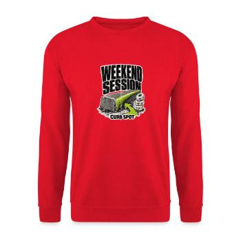 Session de week-end Skater Boy Skateboard Spot sur le trottoir - Sweat-shirt Unisexe - rouge - Devant - Alina (178cm) & Michal (187cm)