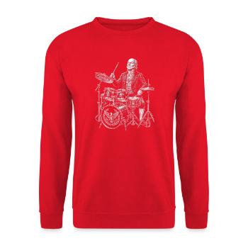 John Quincy Adams plays drums - Unisex Sweatshirt - red - Front - Alina (178cm) & Michal (187cm)