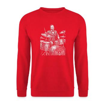 Theodore Roosevelt joue de la batterie - Sweat-shirt Unisexe - rouge - Devant - Alina (178cm) & Michal (187cm)