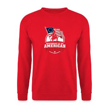 Descendant d’un patriote de la Revol américaine - Sweat-shirt Unisexe - rouge - Devant - Alina (178cm) & Michal (187cm)