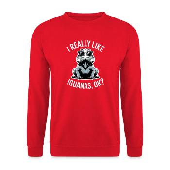 Dictons des iguanes, drôles d’iguanes, cadeau des iguanes. - Sweat-shirt Unisexe - rouge - Devant - Alina (178cm) & Michal (187cm)