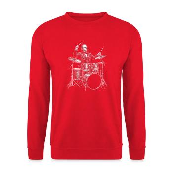 Andrew Johnson plays drums - Unisex Sweatshirt - red - Front - Alina (178cm) & Michal (187cm)