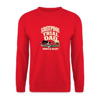 Père Border Collie, Père d’épreuve de chien de berger Sifflet - Sweat-shirt Unisexe - rouge - Devant - Alina (178cm) & Michal (187cm)