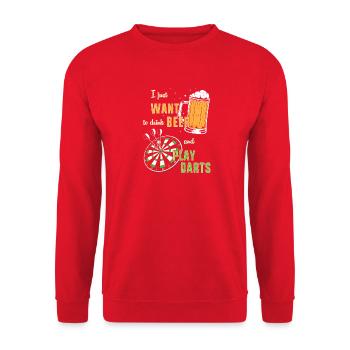Dartpfeil de fléchettes - Sweat-shirt Unisexe - rouge - Devant - Alina (178cm) & Michal (187cm)