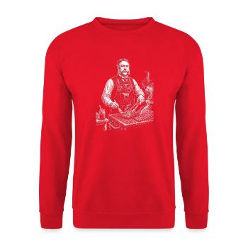Chester A Arthur Grilling BBQ - Sweat-shirt Unisexe - rouge - Devant - Alina (178cm) & Michal (187cm)