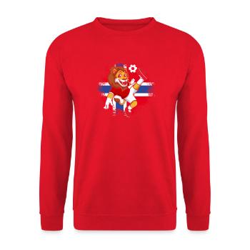 Norway Soccer Norge Fjords Scandinavian - Unisex Pullover - Rot - Vorne - Alina (178cm) & Michal (187cm)