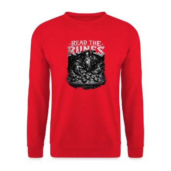 Read the Runes: Rune Seer - Unisex Sweatshirt - red - Front - Alina (178cm) & Michal (187cm)